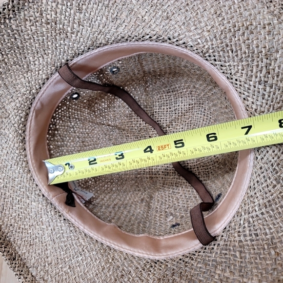 Vintage Tan Straw Hat with Brown Band - Picture 8 of 12